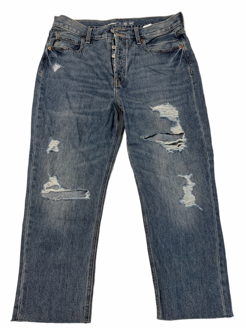 Old Navy High-Rise Slouchy Straight 12 Distressed